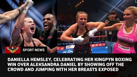 boxer flashing crowd|Kingpyn Boxing video: Daniella Hemsley flashes fans。